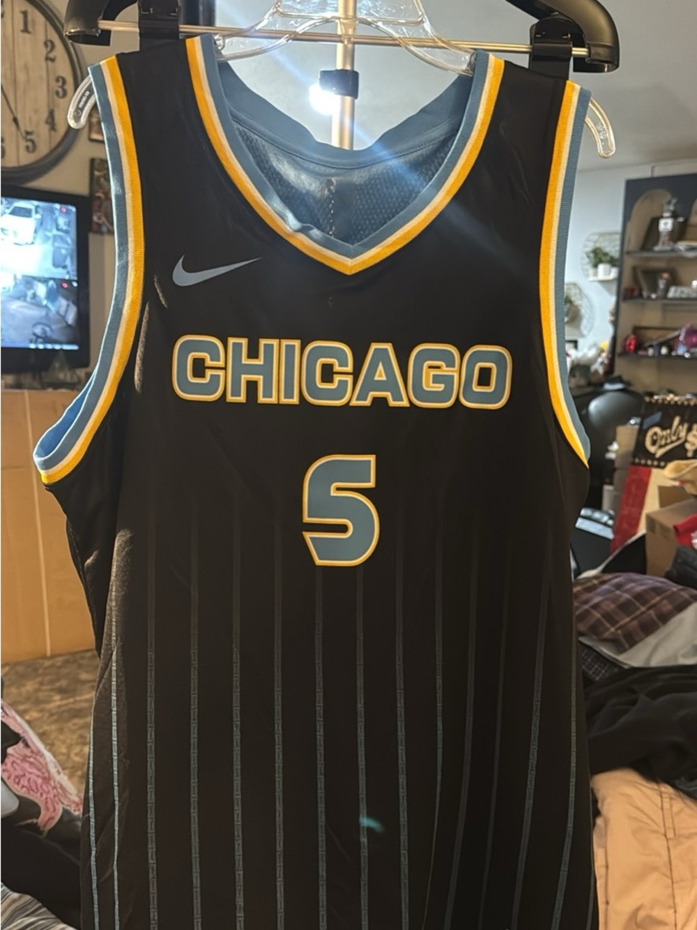 Women’s Reese Nike Chicago Explorer Edition Jersey in Black and Light Blue#190